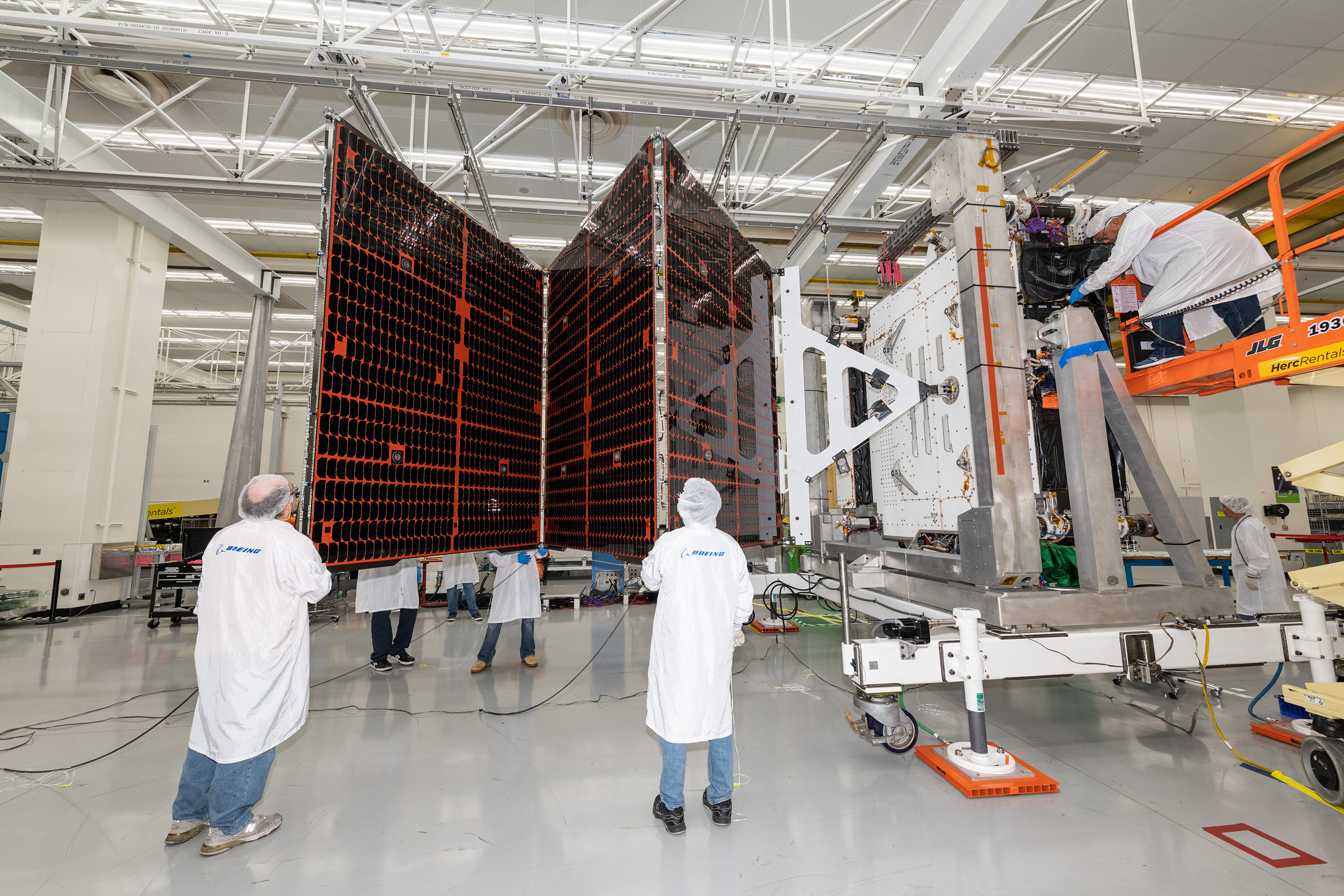O3b mpower satellite solar wing installment