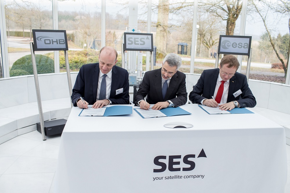 Ceo SES signs contract with ESA and OHB