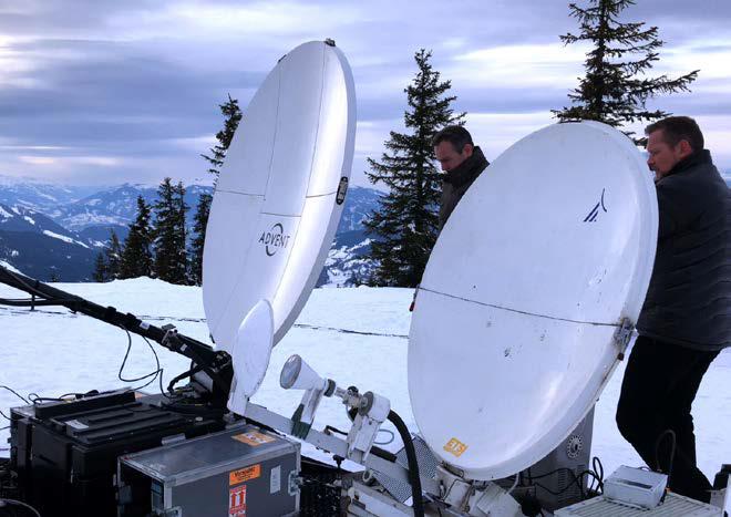 OU Flex set up for the Snow Volleyball tournament in the Austrian Alps