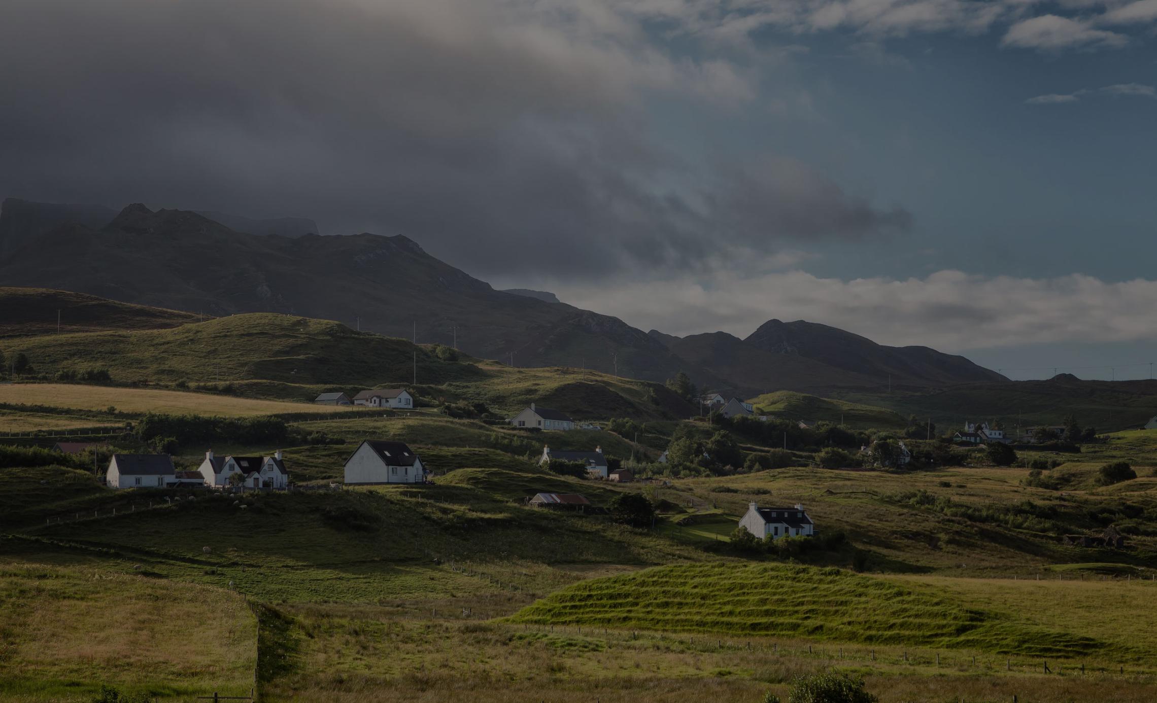 Remote village in mountainous area