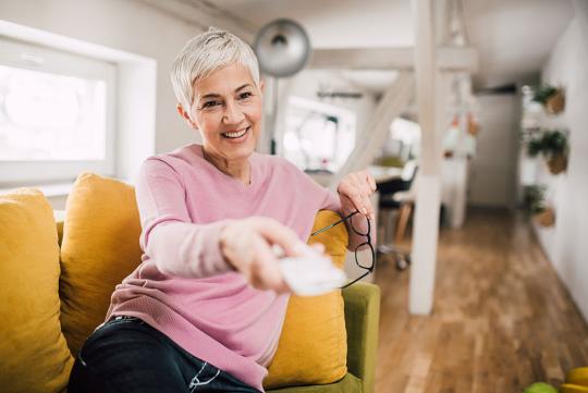 Woman watching tv