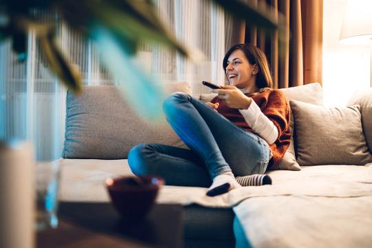 Woman watching tv