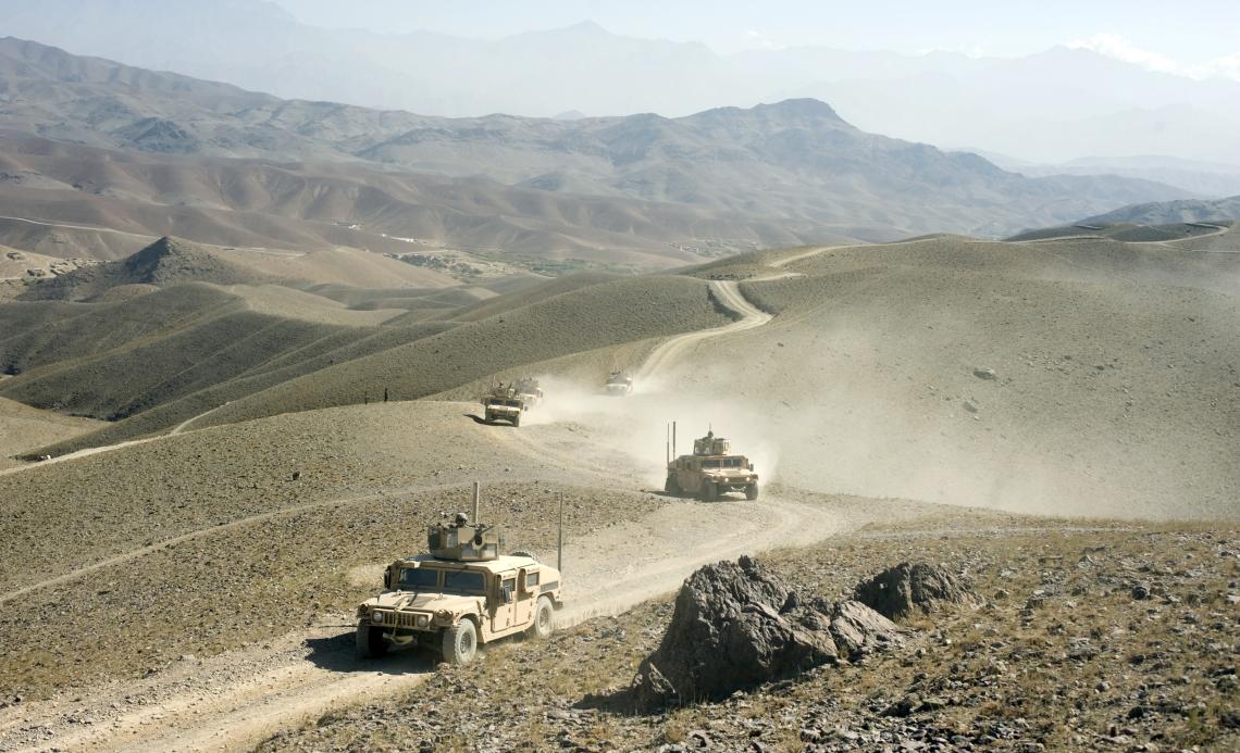 Image of a Humvee convoy mission