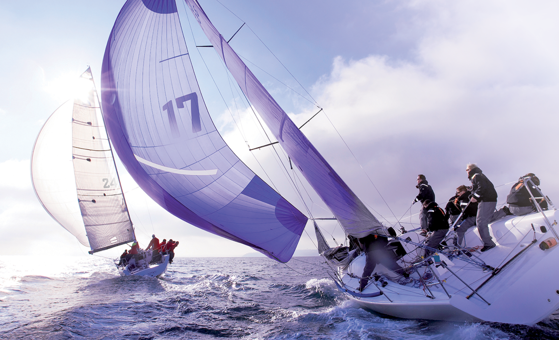An image of two sailboats on the water.