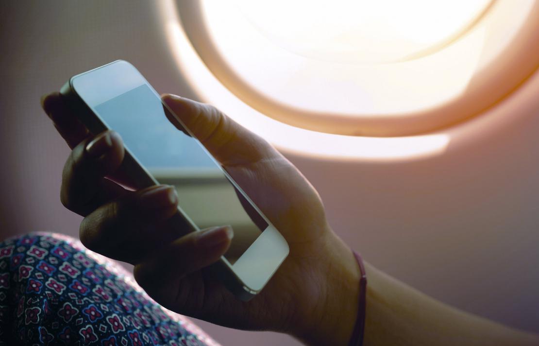 Phone on aeroplane
