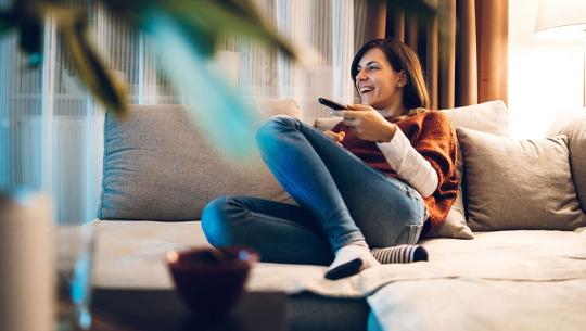 Woman watching tv