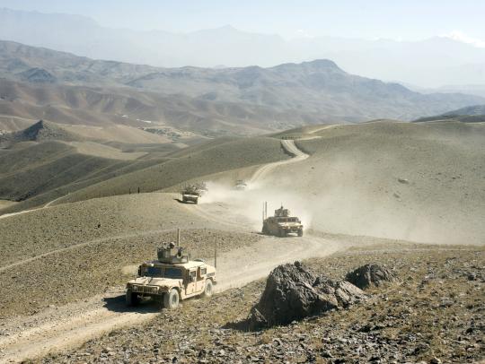 Image of a Humvee convoy mission