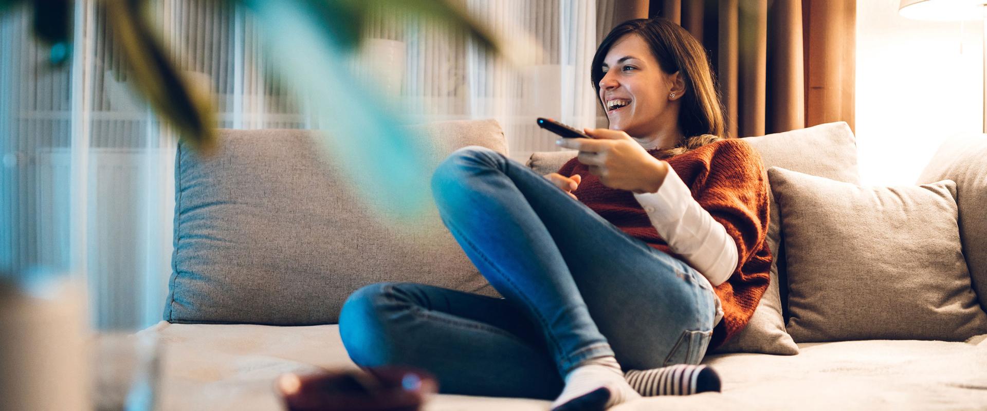 Woman watching tv