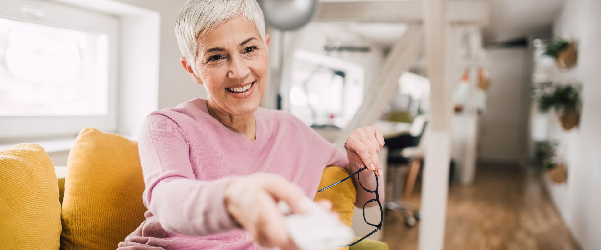 Woman watching tv banner