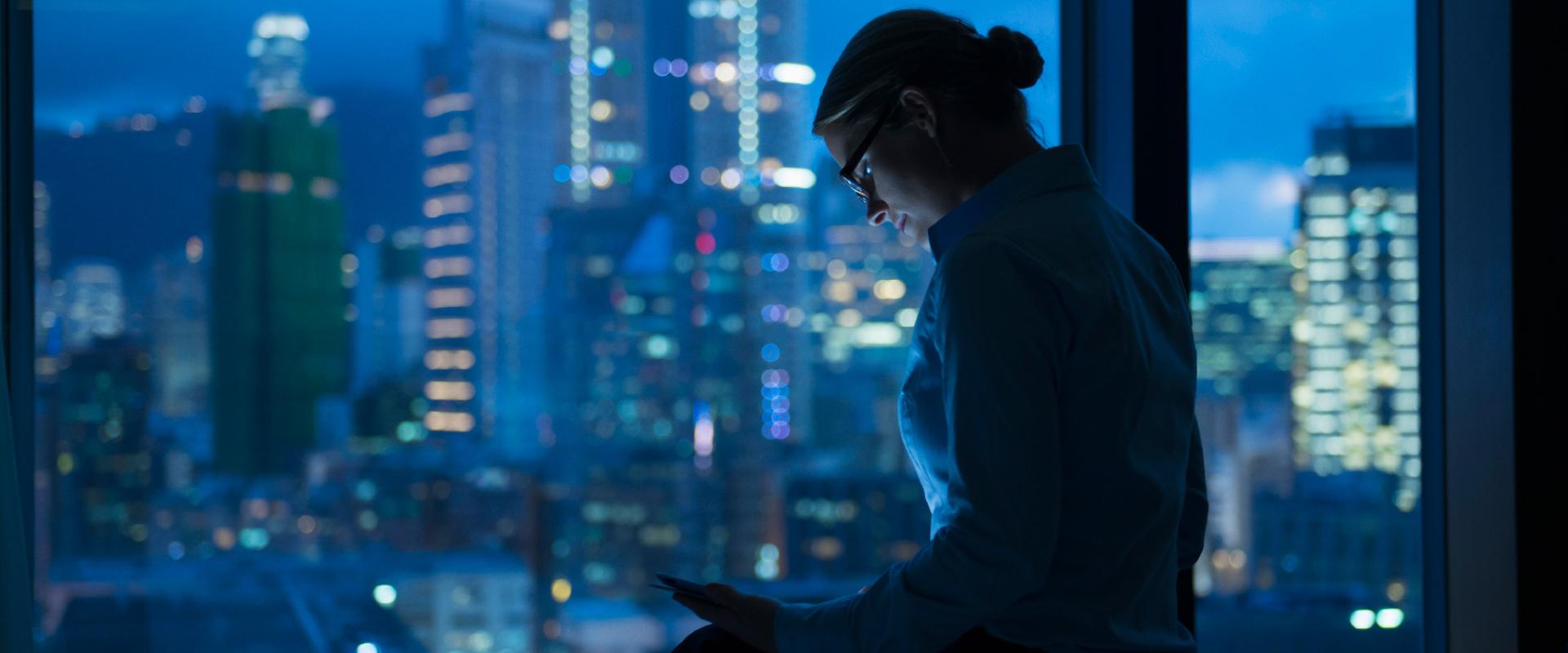 woman with tablet