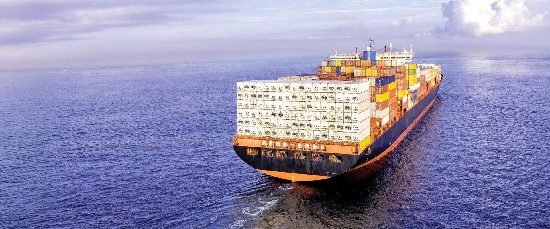 Image of a cargo ship on the sea