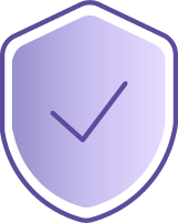Shield icon with a checkmark.