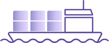 Icon of cargo vessel carrying goods.