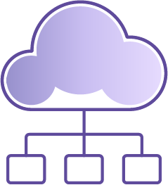 Image of cloud connected to three network nodes.