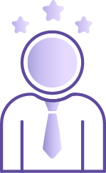 Icon of a person with stars above their head.