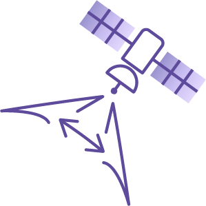 Satellite switching beams between multiple directions.