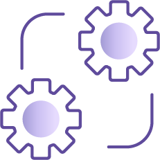 Two interlocking gears.