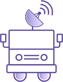 Image of vehicle with a satellite dish on top.