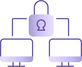 Image showing secure network between two connected devices.