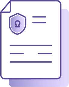 Document icon with a security shield.