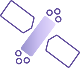 GOV Satellite icon with side panels.