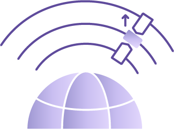 Satellite reorbiting above a globe.