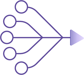 Multiple inputs merging into one output