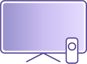 Image of television with remote.