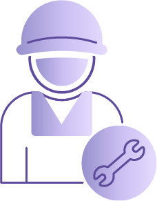Technician with a wrench symbol