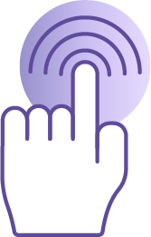 Hand tapping a touchpoint.