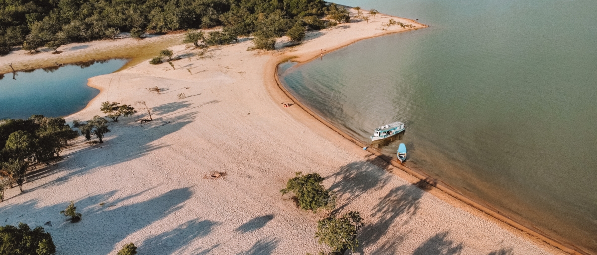 Landscape with beach and waterbodies
