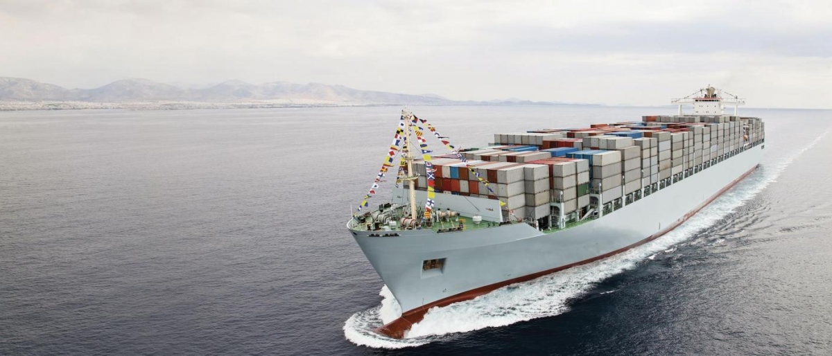 Image of a cargo ship on the sea