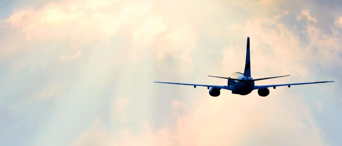 Image of an airplane in the sky