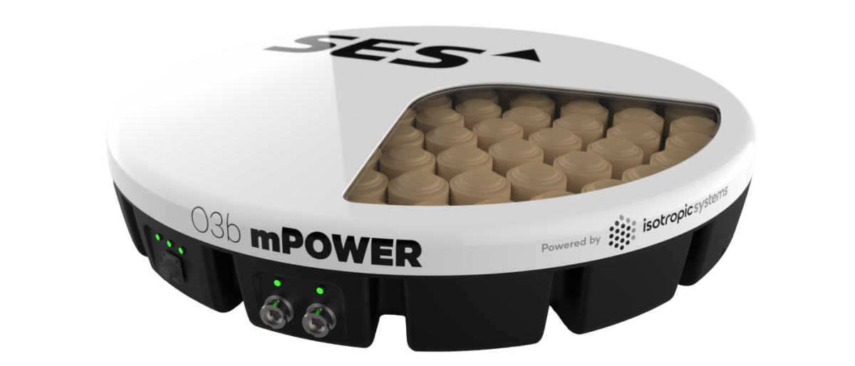 Image of SES O3b mPOWER terminal device with Isotropic Systems technology.