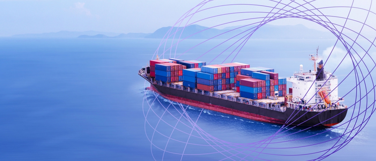 Commercial maritime vessel at sea