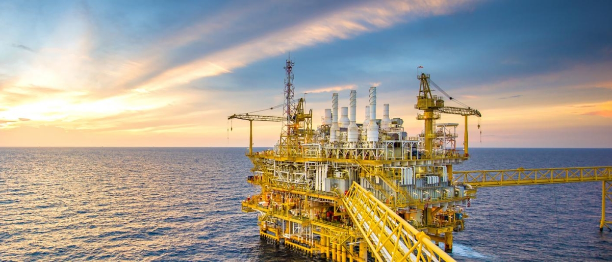 Image of an Offshore oil platform surrounded by ocean
