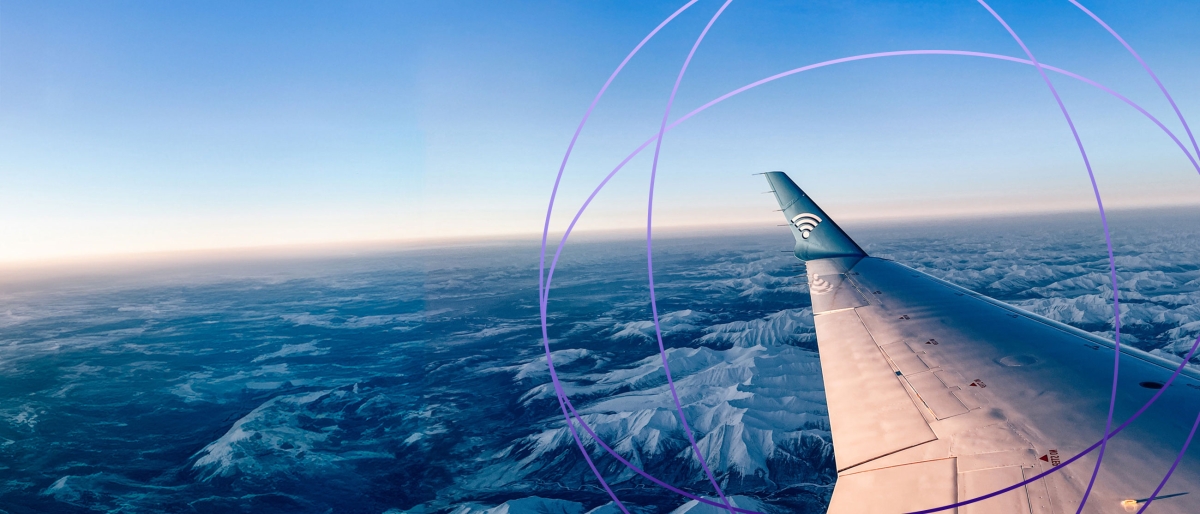 airplane wing in the sky