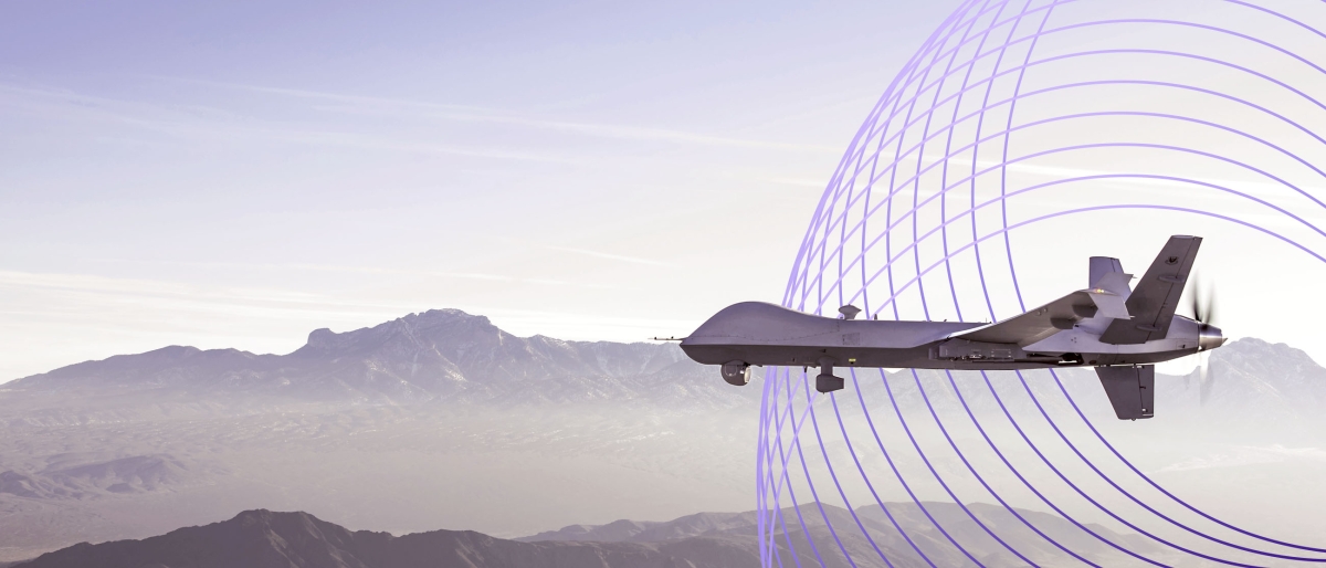 military drone flying