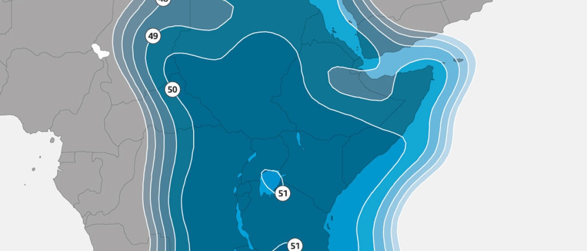 NSS-12 East Africa footprint