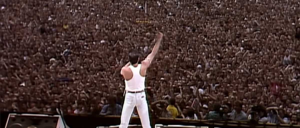 Freddie Mercury singing at Live Aid