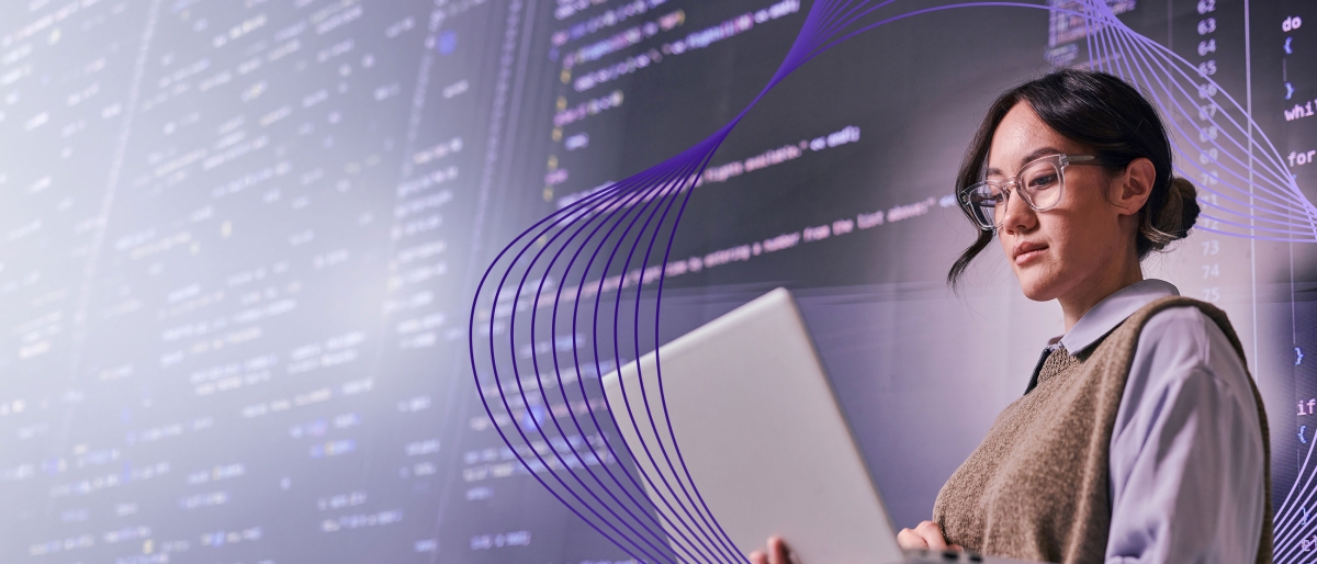 woman working on laptop