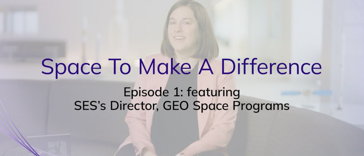 Image of a title card with “Space To Make A Difference – Episode 1” over a blurred interview scene.
