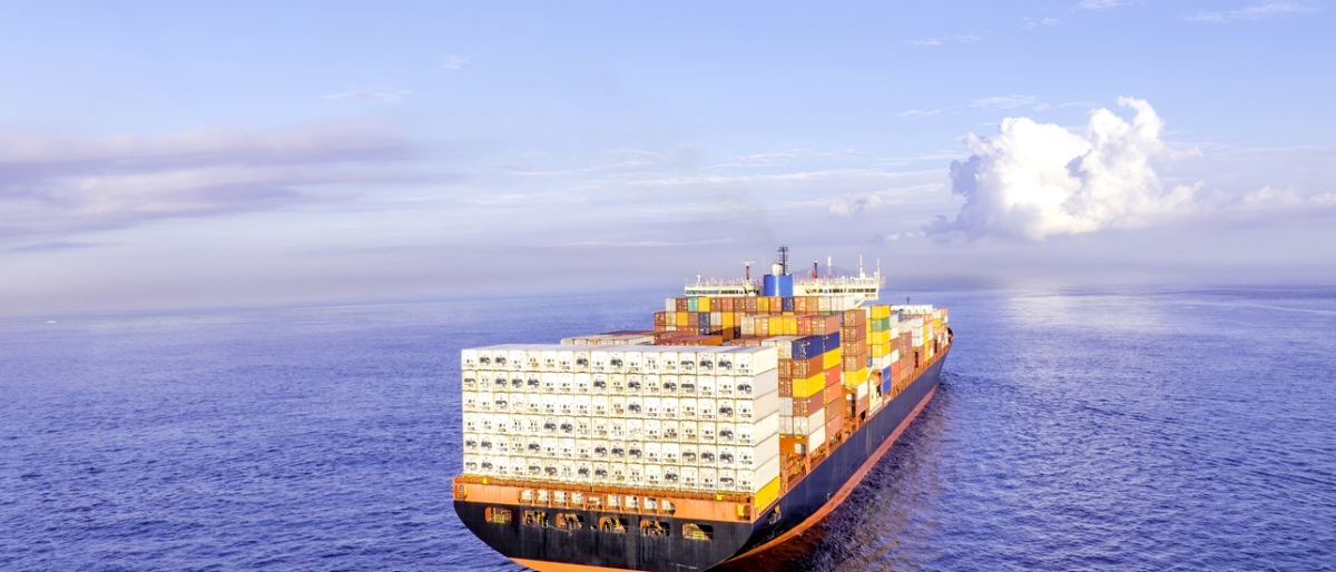 Image of a cargo ship carrying goods on the sea