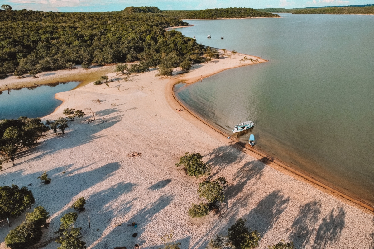 Landscape with beach and waterbodies