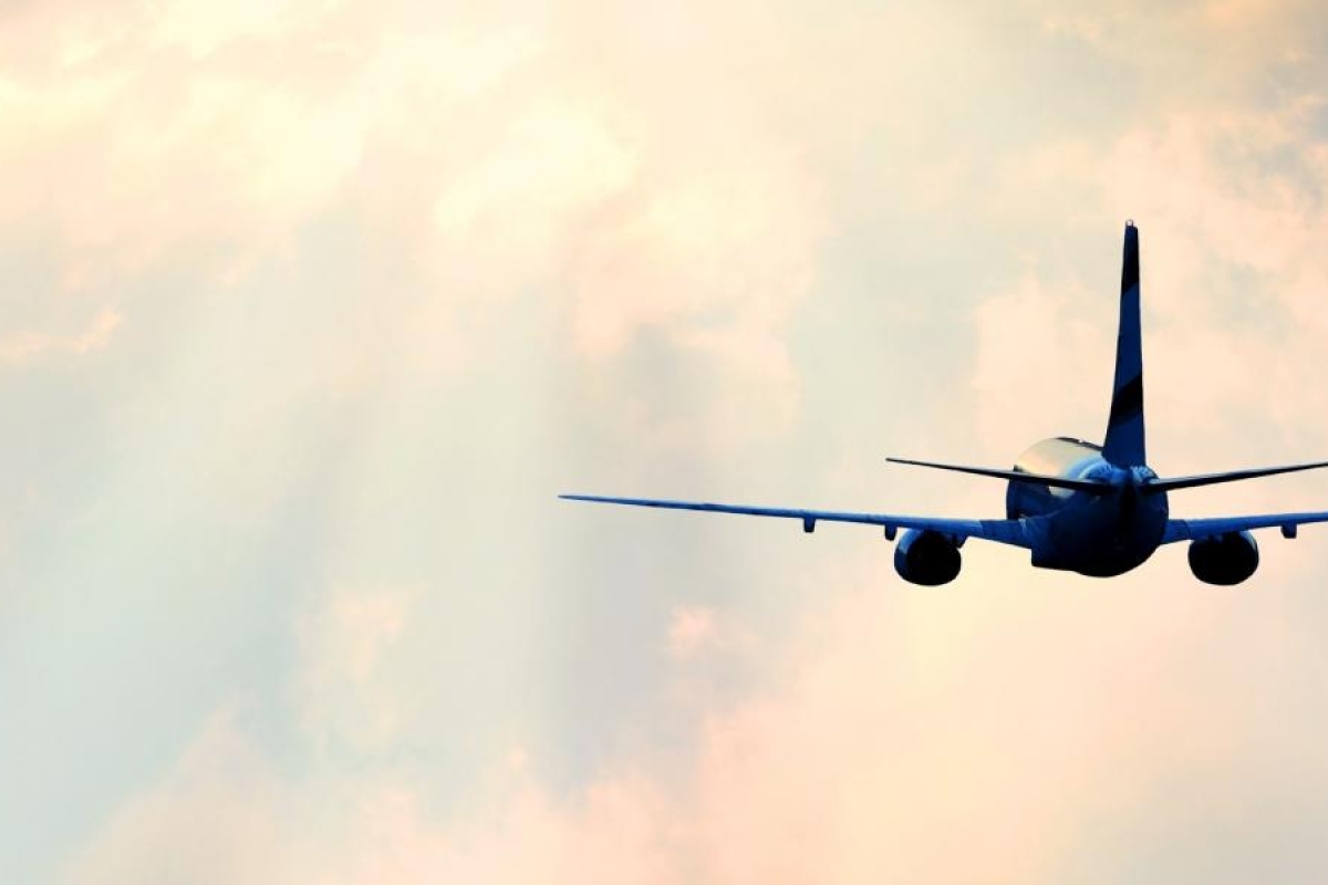 Image of an airplane in the sky