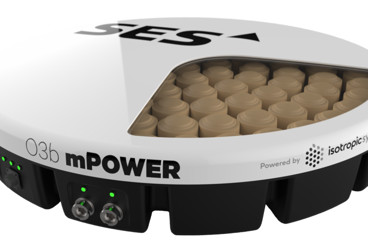 Image of SES O3b mPOWER terminal device with Isotropic Systems technology.