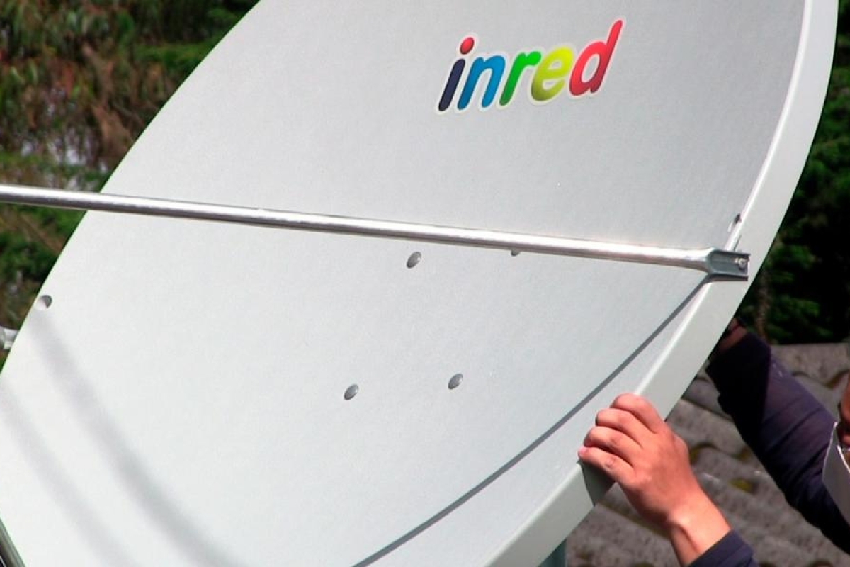 Image of close-up of INRED antenna dish.
