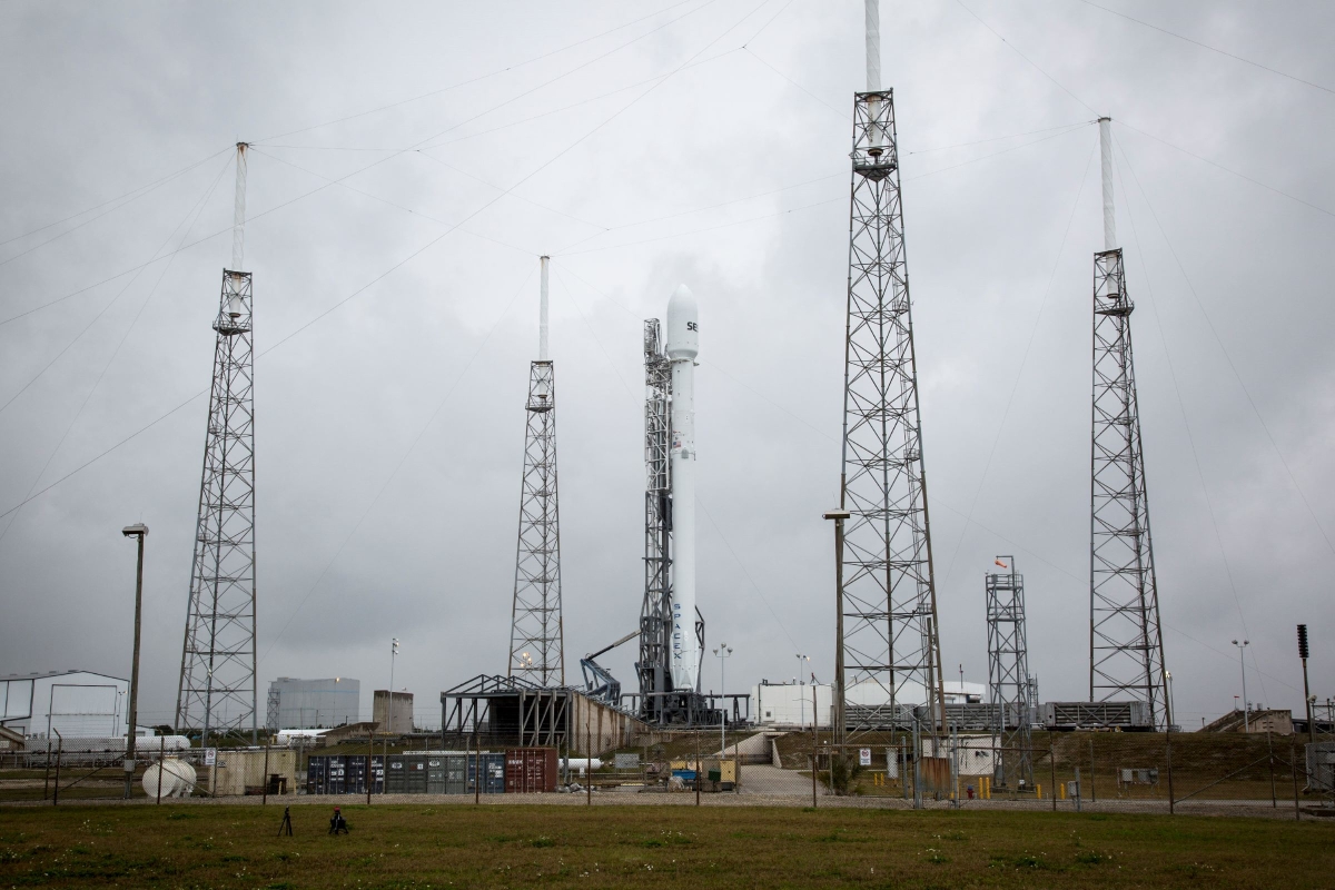 Falcon 9 rocket on launch site