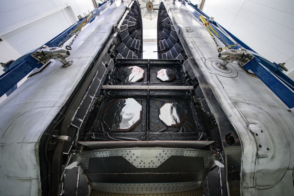 satellites encapsulated in rocket