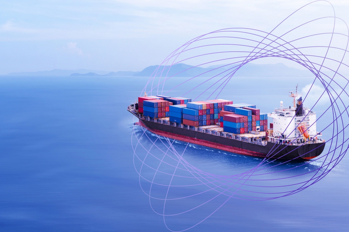 Commercial maritime vessel at sea